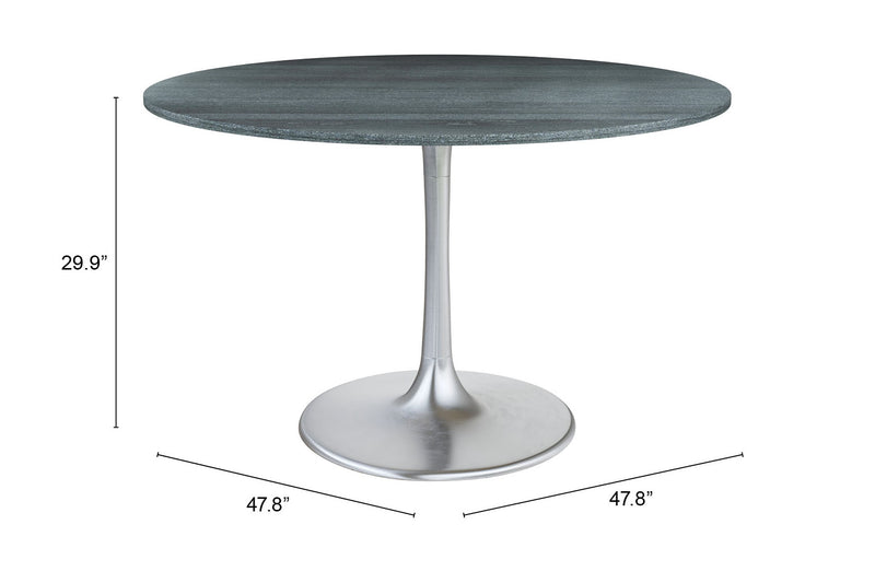 Metropolis Dining Table Gray & Silver