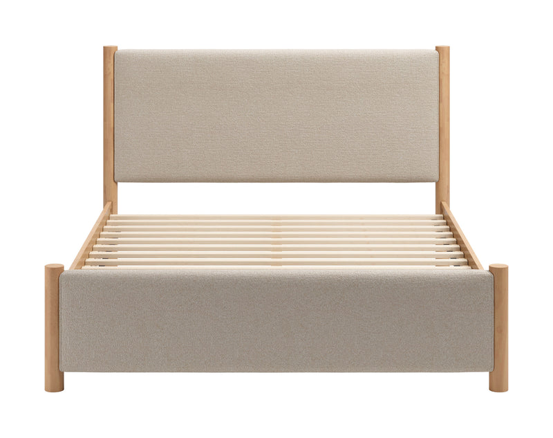Hadi Queen Bed Beige & Natural