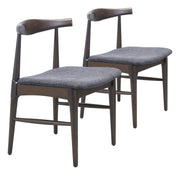 Tuzka Dining Chair (Set of 2) Gray & Espresso
