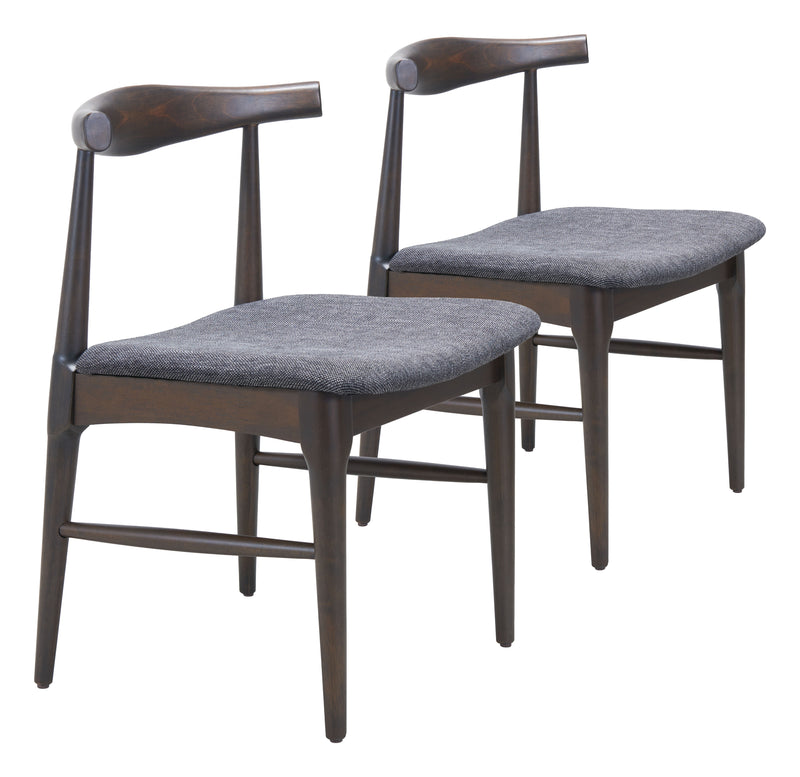 Tuzka Dining Chair (Set of 2) Gray & Espresso