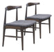 Tuzka Dining Chair (Set of 2) Gray & Espresso