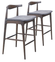 Tuzka Barstool (Set of 2) Gray & Espresso