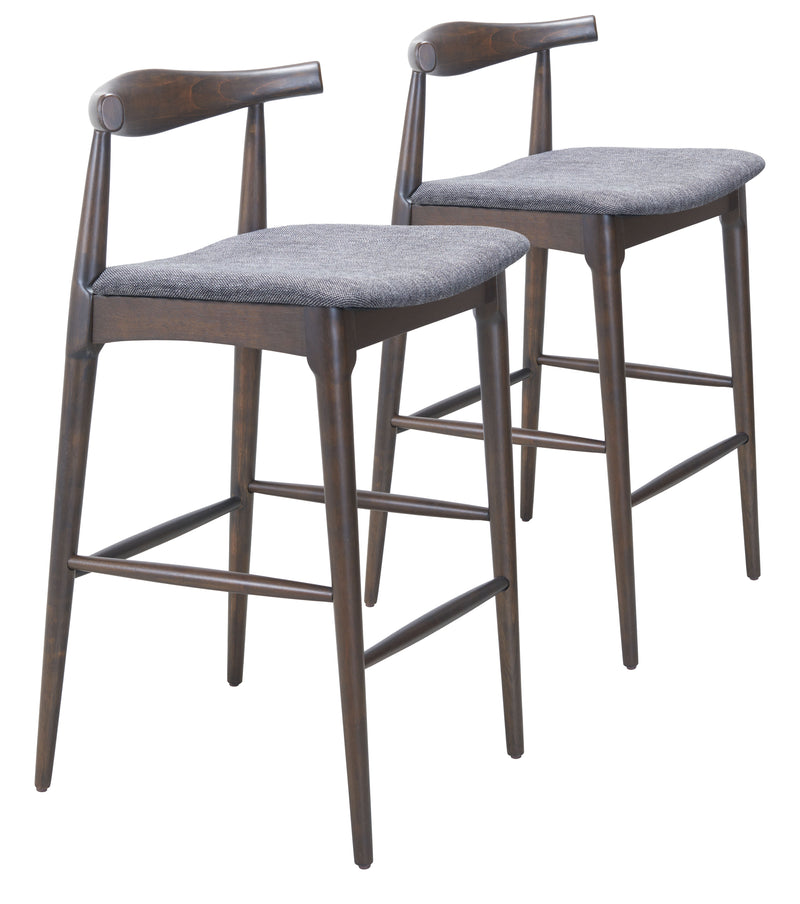 Tuzka Barstool (Set of 2) Gray & Espresso