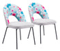 Torrey Dining Chair (Set of 2) Multicolor Print & Gray