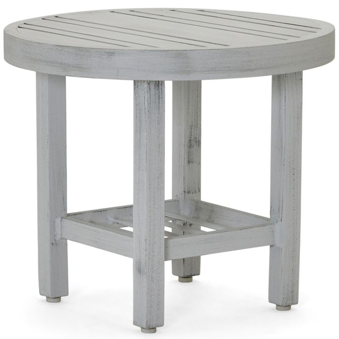Tri-Slat Round Side Table Tops with Elite Bases and Extension Tables
