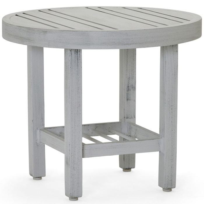 Tri-Slat Round Side Table Tops with Elite Bases and Extension Tables