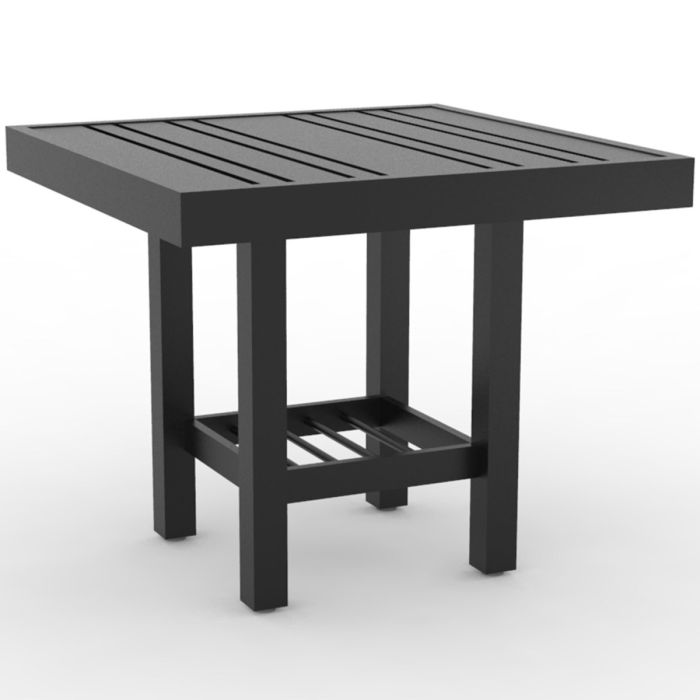Tri-Slat Square Side Table Tops with Elite Bases and Extension Tables
