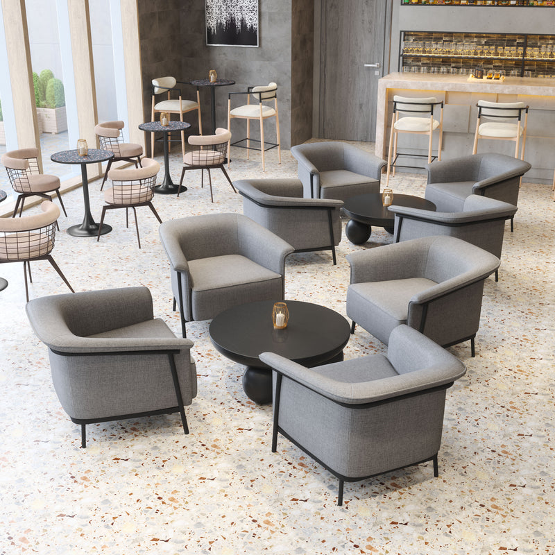 Saku Swivel Dining Chair Beige & Brown