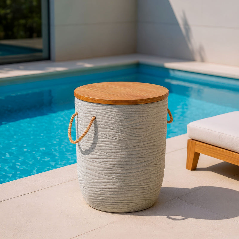 Biban Side Table Natural & Gray