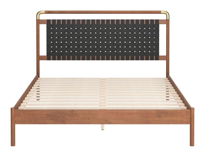 Netz Queen Bed Black & Walnut