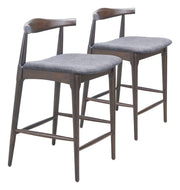 Tuzka Counter Stool (Set of 2) Gray & Espresso