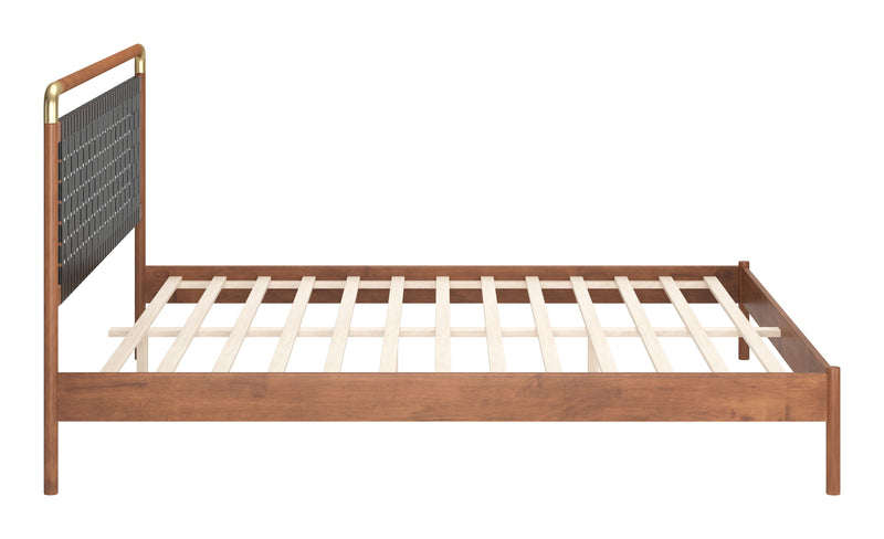 Netz King Bed Black & Walnut