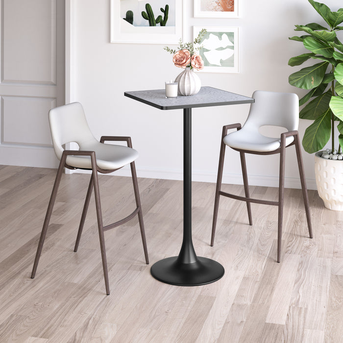 Desi Barstool (Set of 2) Beige & Walnut
