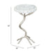 Joel Side Table White & Silver