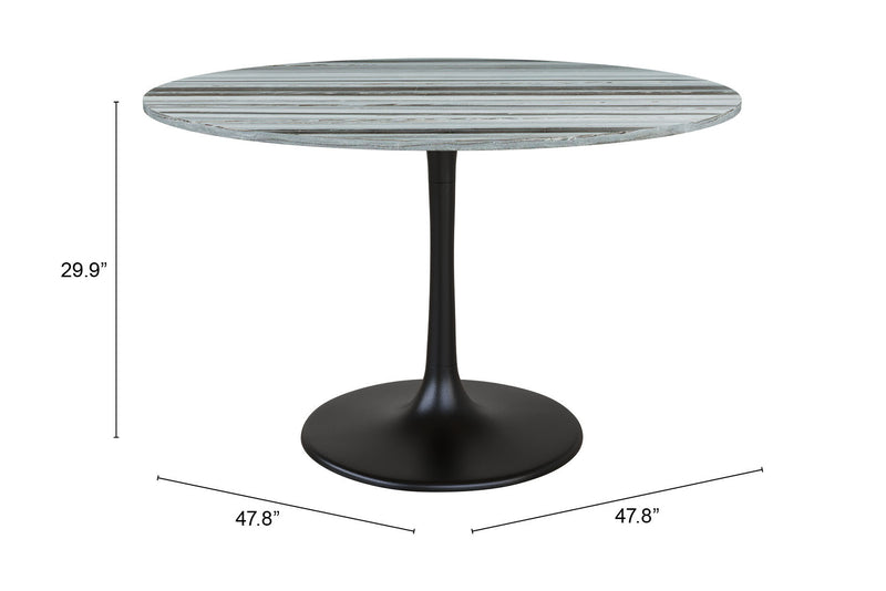Central City Dining Table Gray & Black