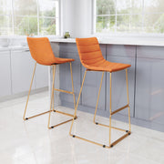 Adele Barstool (Set of 2) Orange & Gold